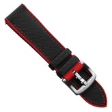 WatchGecko ChronoFKM Rubber Watch Strap - Black & Red