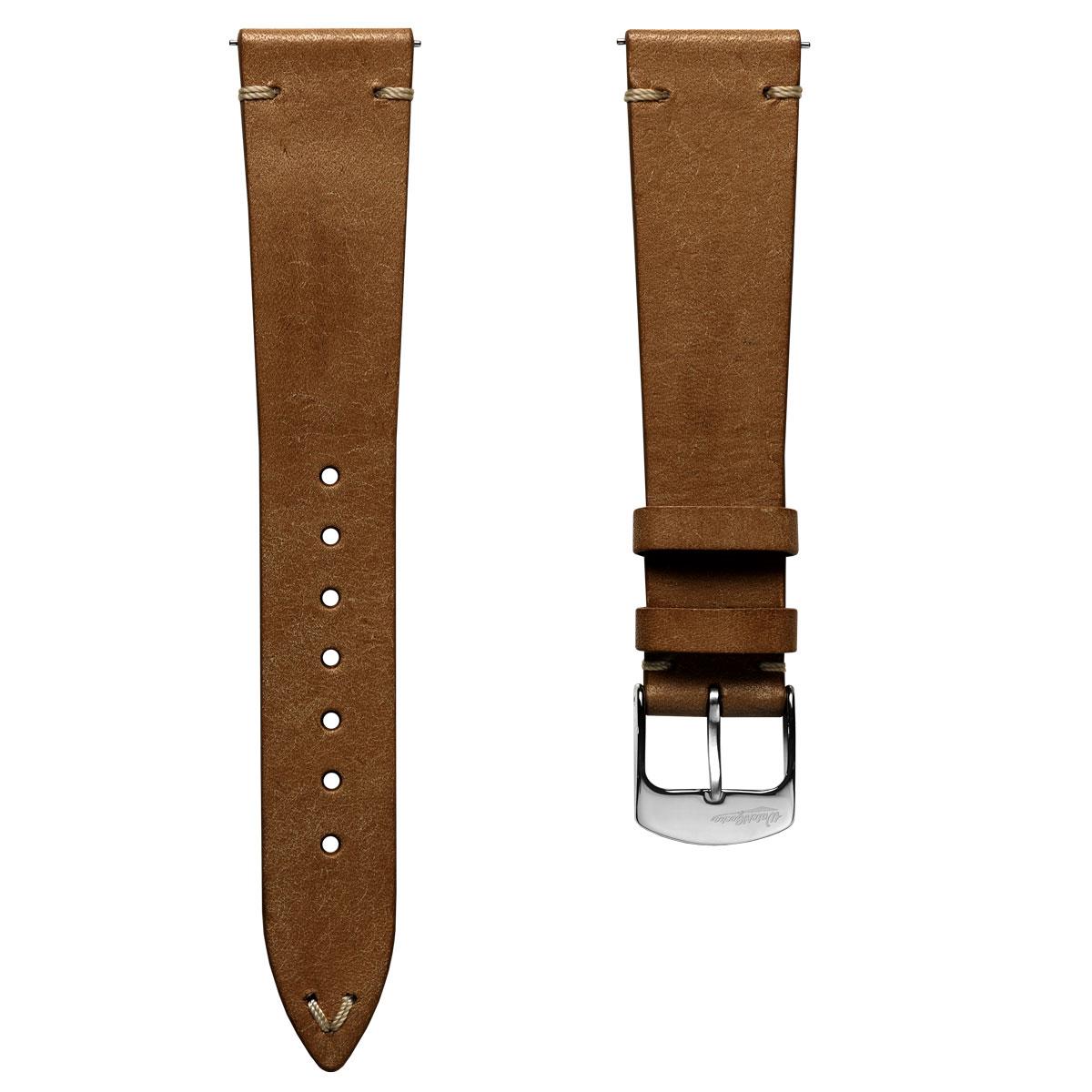 Charlbury V-Stitch Genuine Italian Leather Watch Strap - Gold