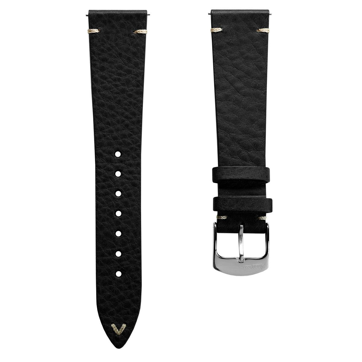 Finsbury Minerva Box Genuine Leather Watch Strap - Black