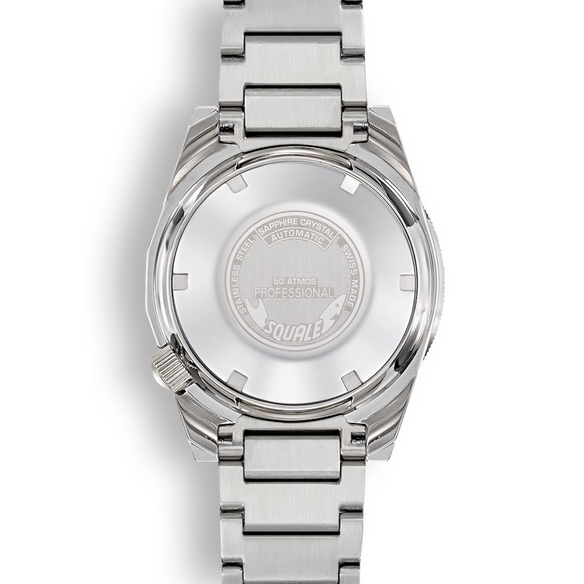 Squale 1521 Polished Steel Case - Military White Dial on Bracelet