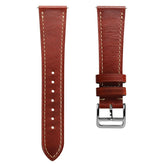 Brixham Special Buckle Classic Leather Watch Strap - Reddish Brown