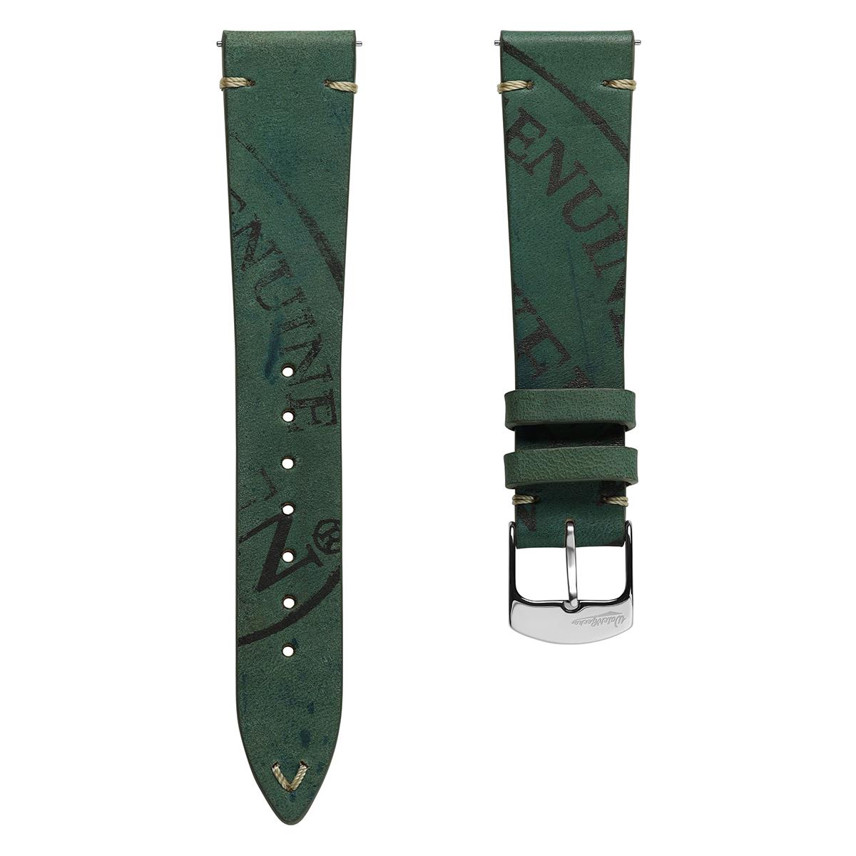 Newham Inverted Horween Shell Genuine Leather Watch Strap - Hunter Green