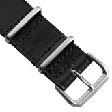 WatchGecko Genuine Leather British Military Watch Strap: Cambridge - Black