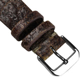 Dexter Cracked Finish Leather Watch Strap - Gloss Mahogany