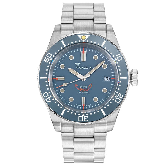 Squale 1545 Grey (Grey Bezel) on Stainless Steel Bracelet