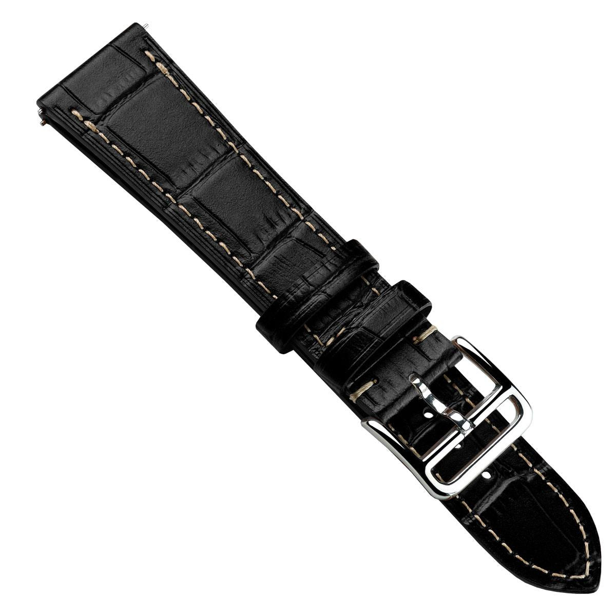 Brixham Special Buckle Gator Watch Strap - Black