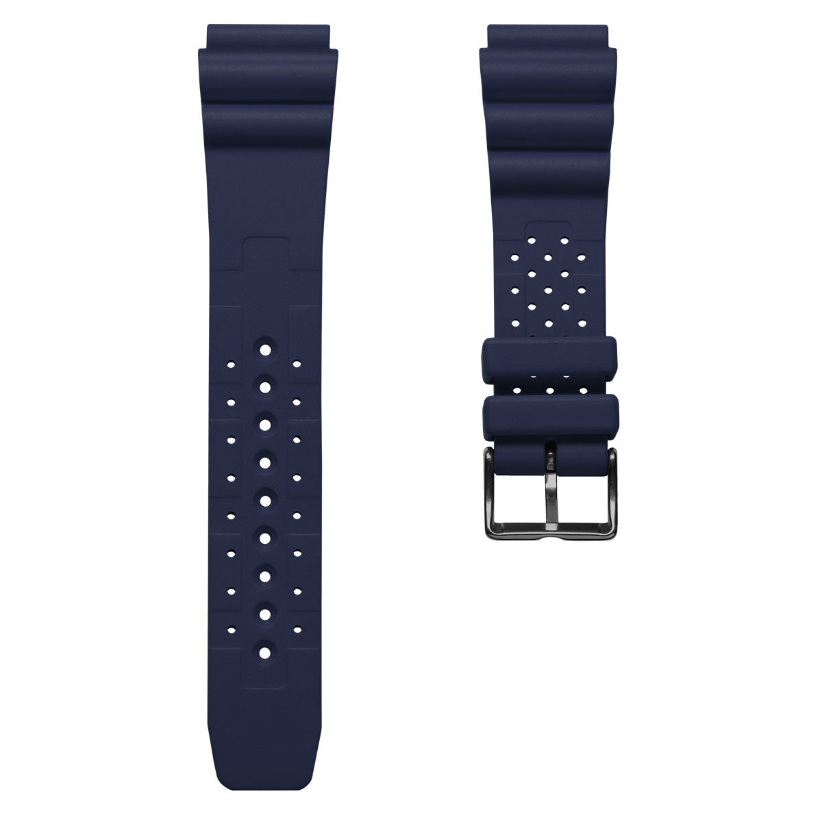 WatchGecko 285 Italian Rubber Diver's Watch Strap - Dark Blue