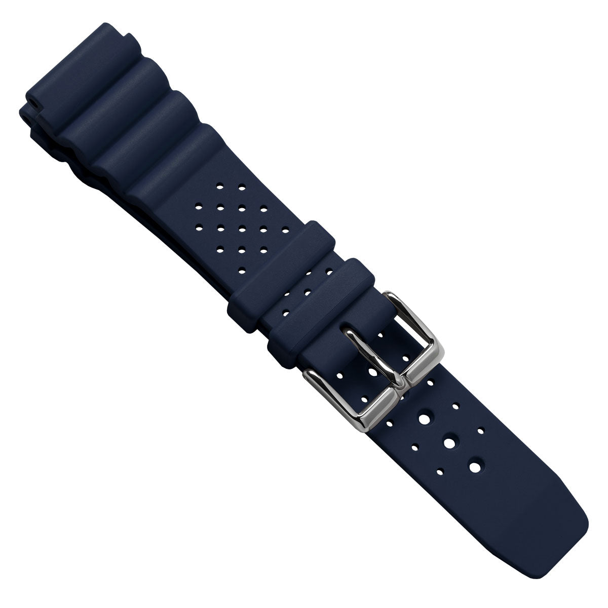 WatchGecko 285 Italian Rubber Diver's Watch Strap - Dark Blue