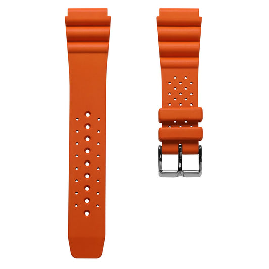 ZULUDIVER 285 Italian Rubber Diver's Watch Strap - Orange