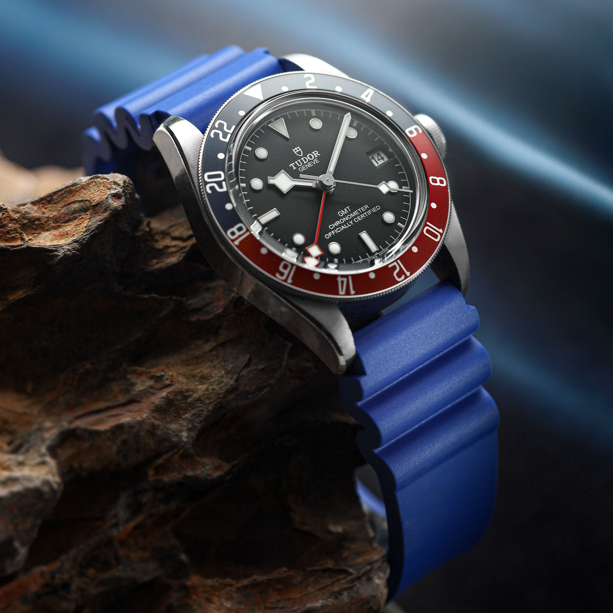 WatchGecko 285 Italian Rubber Diver's Watch Strap - Royal Blue