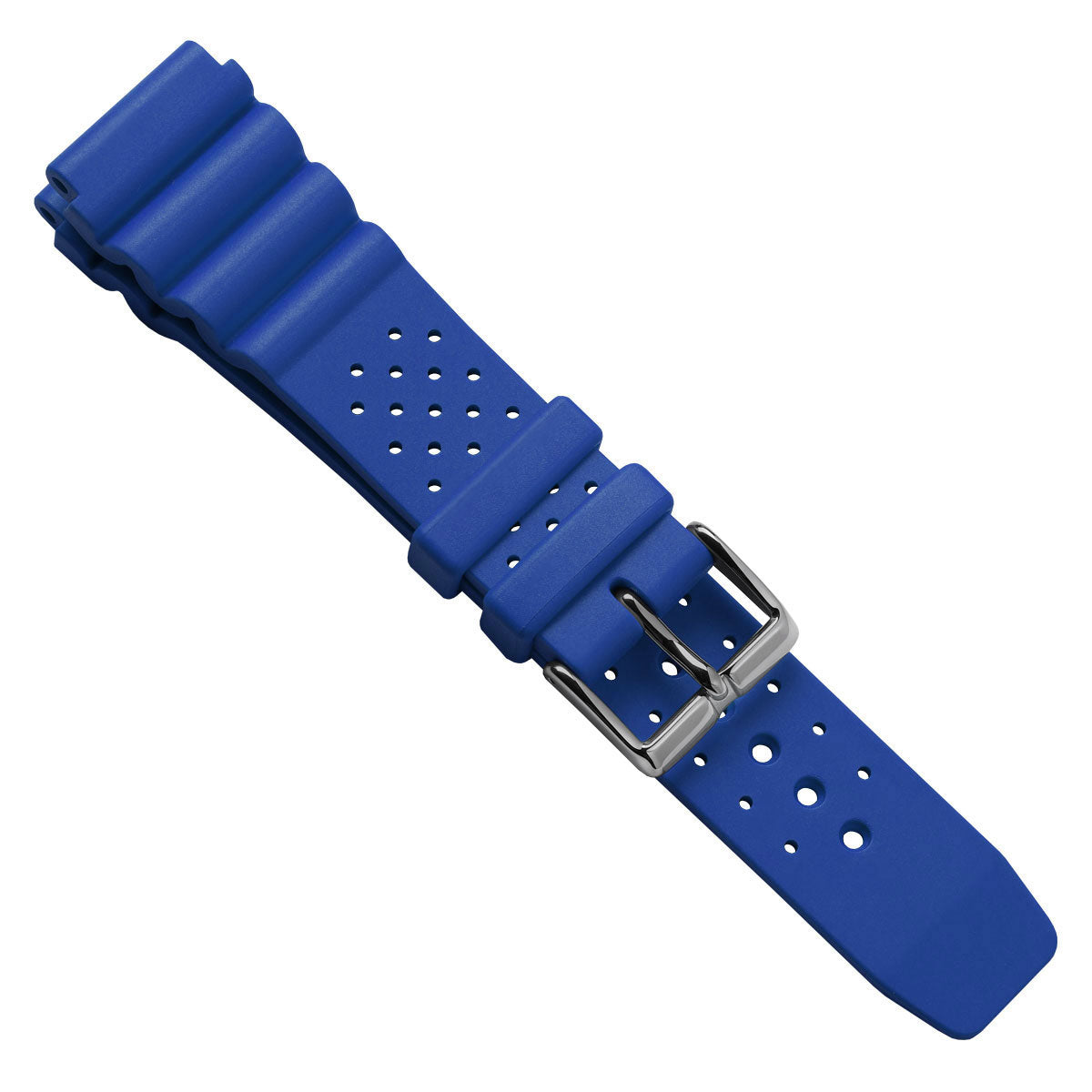 WatchGecko 285 Italian Rubber Diver's Watch Strap - Royal Blue