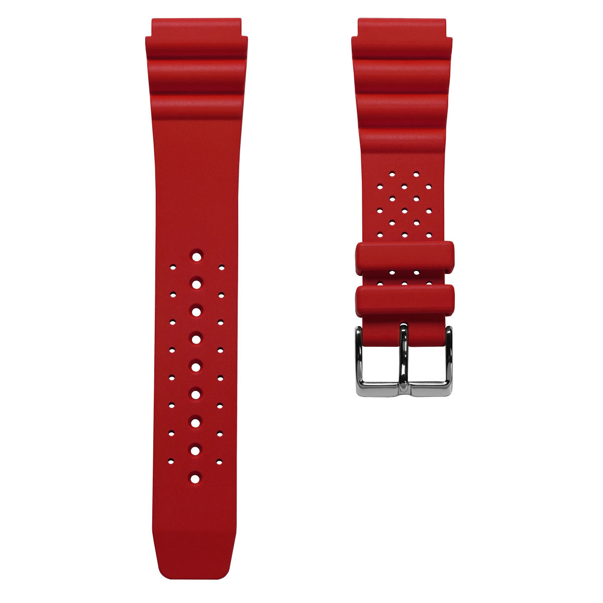 WatchGecko 285 Italian Rubber Diver's Watch Strap - Red