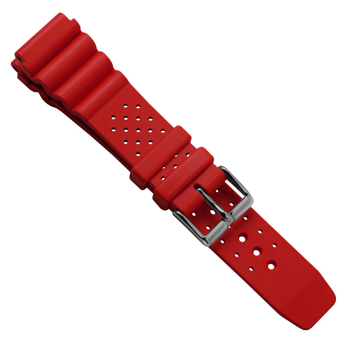 WatchGecko 285 Italian Rubber Diver's Watch Strap - Red