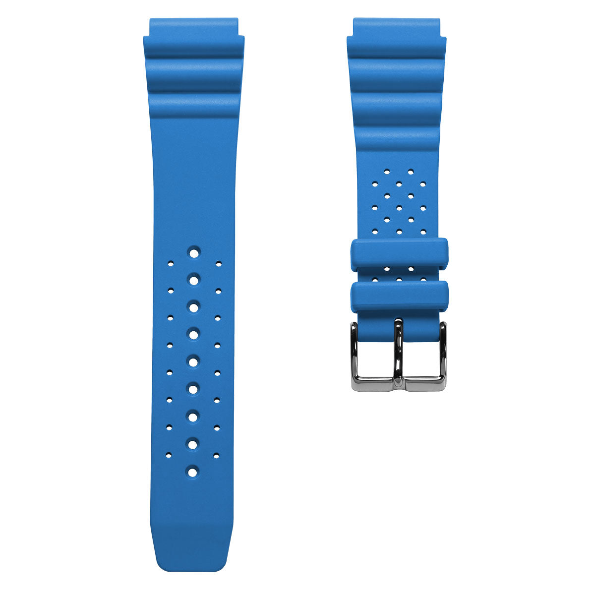 WatchGecko 285 Italian Rubber Diver's Watch Strap - Sky Blue