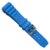 WatchGecko 285 Italian Rubber Diver's Watch Strap - Sky Blue