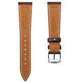 German Hand-Stitched Crazy Horse Leather Watch Strap - Chocolate