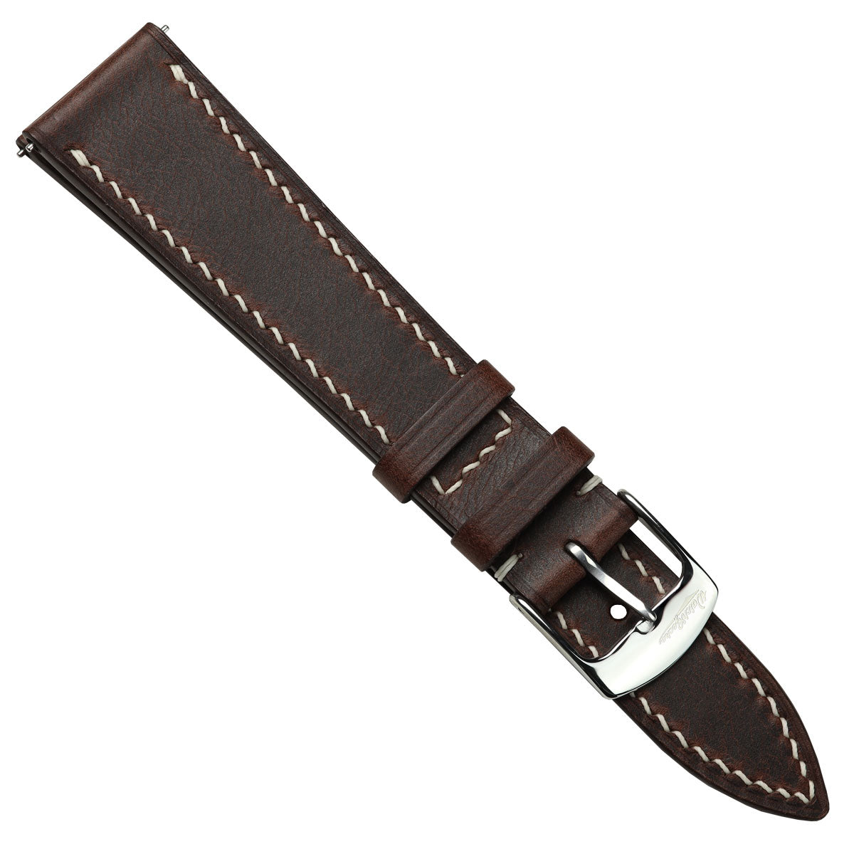 German Hand-Stitched Crazy Horse Leather Watch Strap - Chocolate