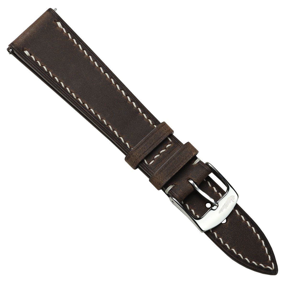 German Hand-Stitched Crazy Horse Leather Watch Strap - Charcoal