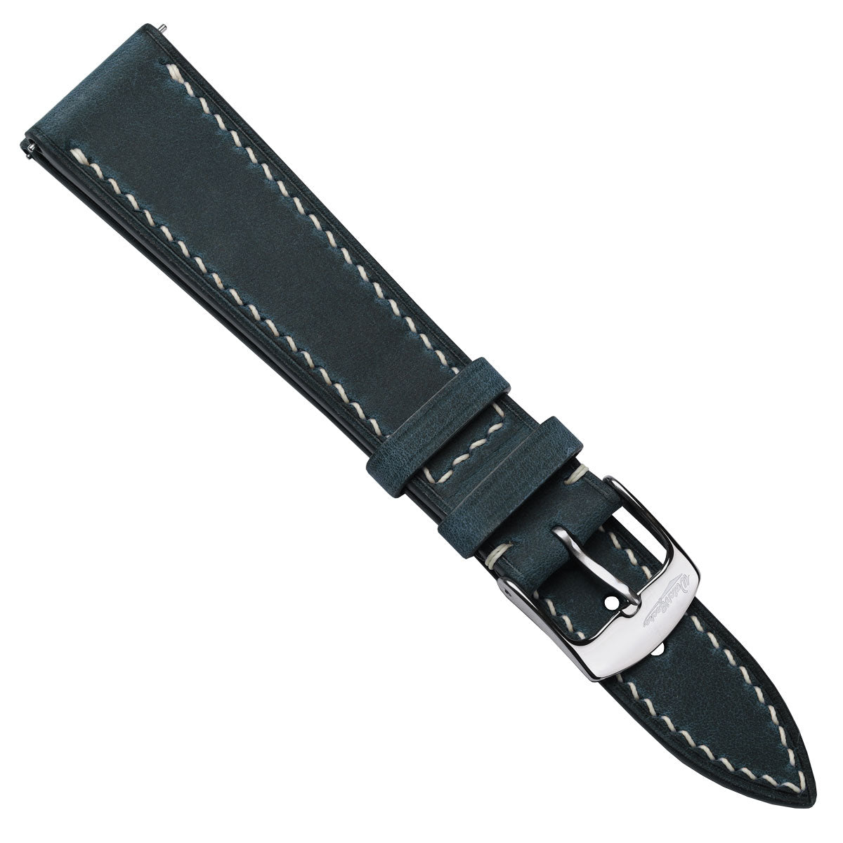 German Hand-Stitched Crazy Horse Leather Watch Strap - Peacock