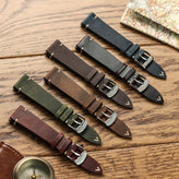 German V-Stitch Crazy Horse Leather Watch Straps