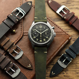 German V-Stitch Crazy Horse Leather Watch Straps on Vertex