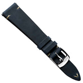 German V-Stitch Crazy Horse Leather Watch Strap - Peacock