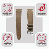 Cortez Genuine Leather Watch Strap - Beige