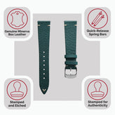 Finsbury Minerva Box Genuine Leather Watch Strap - Turquoise