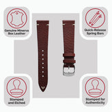 Finsbury Minerva Box Genuine Leather Watch Strap - Chestnut Brown