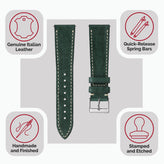 Flat Highley Genuine Leather Watch Strap - Reef