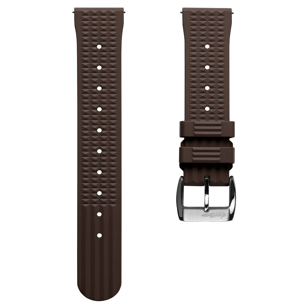 Seacroft Waffle Rubber Dive Watch Strap - Brown