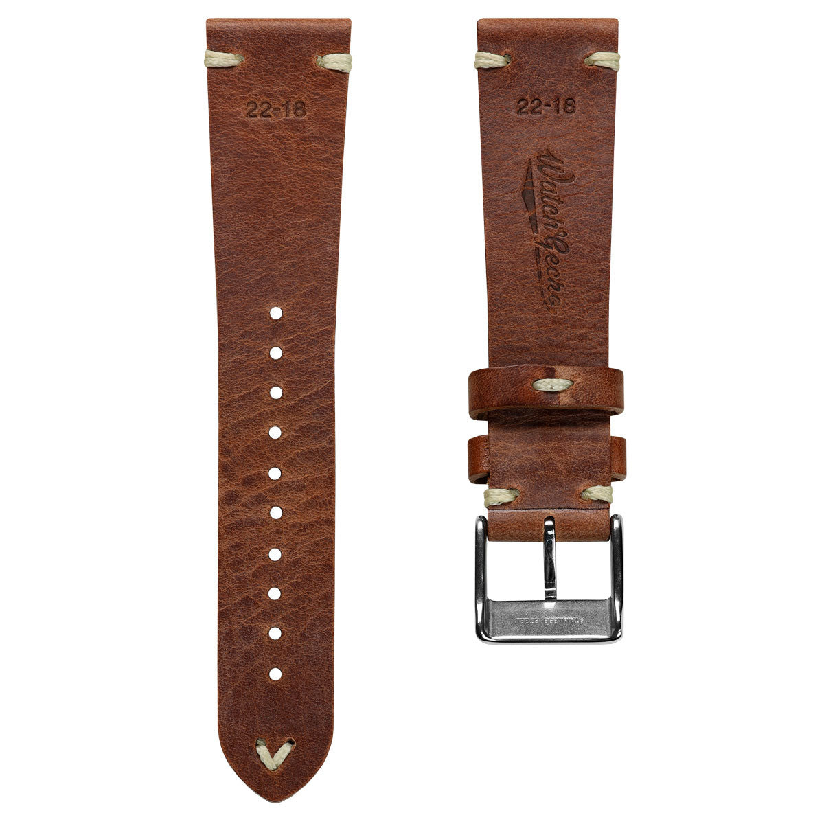 Benhall V Stitch Genuine Leather Watch Strap