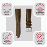 Laverton Padded Cavallo Leather Watch Strap - Brown