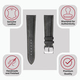 Laverton Padded Patina Calf Leather Watch Strap - Platinum