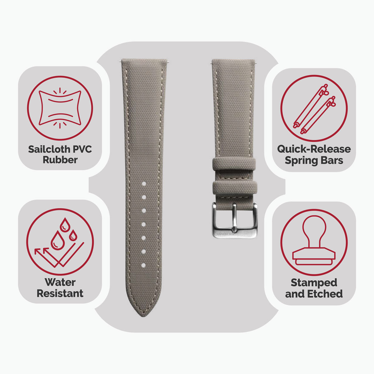 Mayday Regatta Sailcloth Divers Watch Strap - Desert Sand