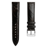 Durbuy Ostrich Leg Handmade Leather Watch Strap - Gloss Chocolate Brown