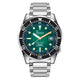 Squale 1521 Polished Steel Case - Green Fume Dial on Bracelet