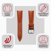 Tenby Classic Padded Genuine Leather Watch Strap  - Rust Brown