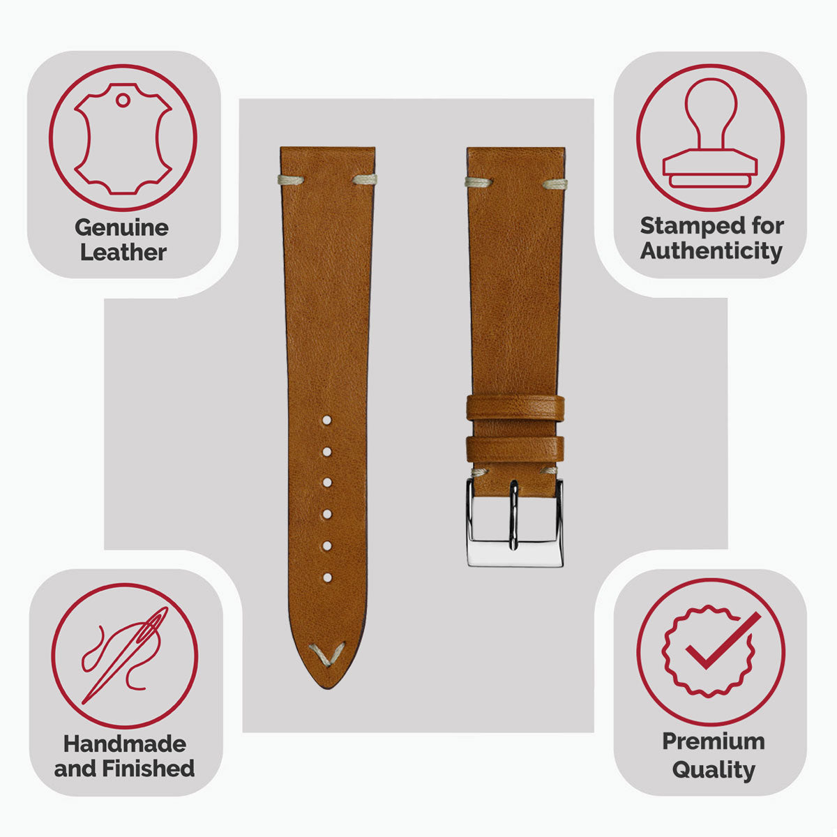 Vintage Cavallo Horse Leather Watch Strap - Camel