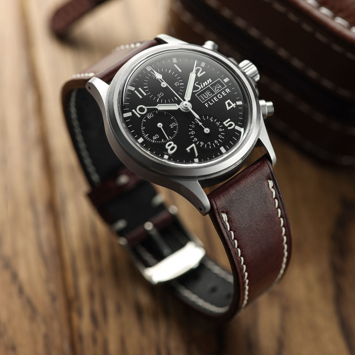 The Horween Chromexcel® Watch Strap - Red on Sinn