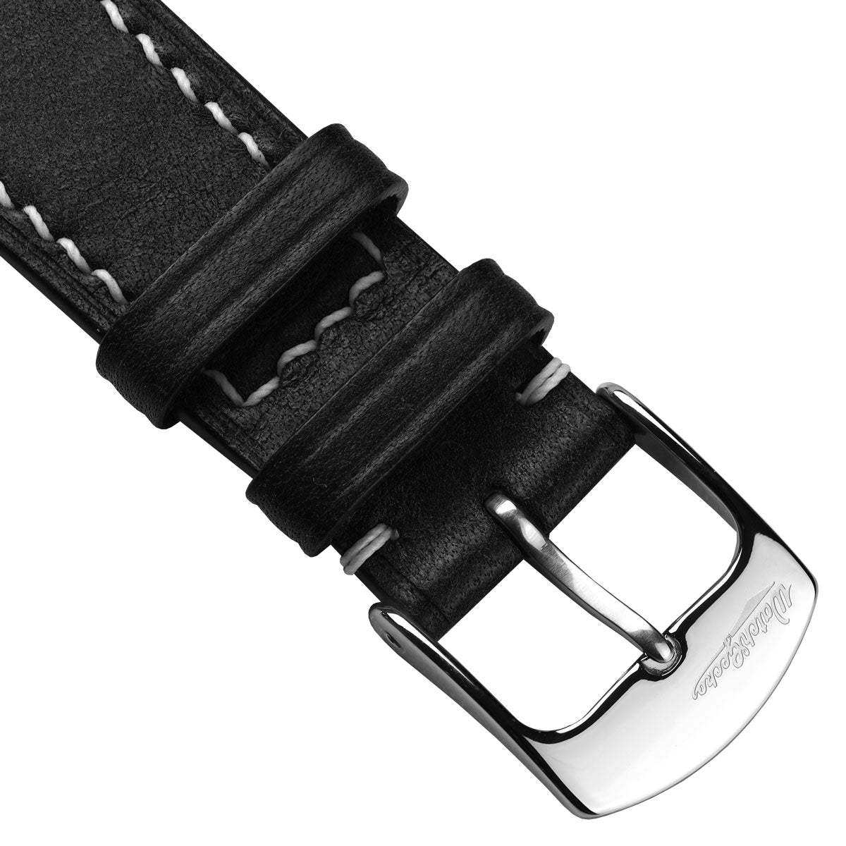 Bourton Hand-Stitched Genuine Italian Leather Watch Strap - Black