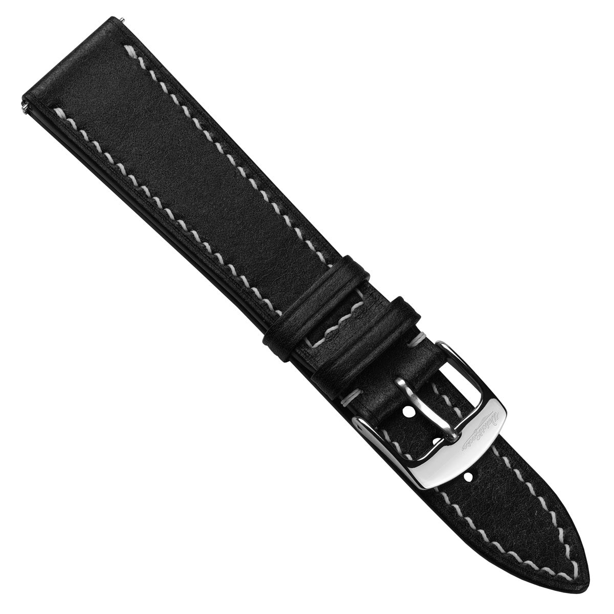 Bourton Hand-Stitched Genuine Italian Leather Watch Strap - Black