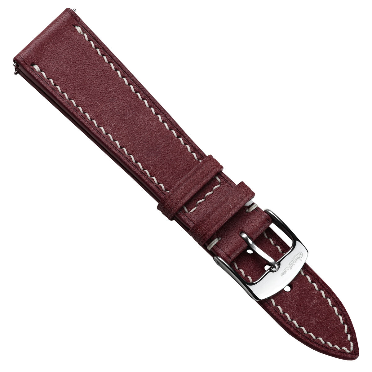 Bourton Hand-Stitched Genuine Italian Leather Watch Strap - Bordeaux