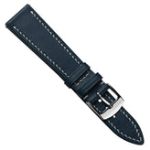 Bourton Hand-Stitched Genuine Italian Leather Watch Strap- Jean Blue