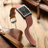 Bourton Hand-Stitched Genuine Italian Leather Watch Strap - Rose on Second Hour