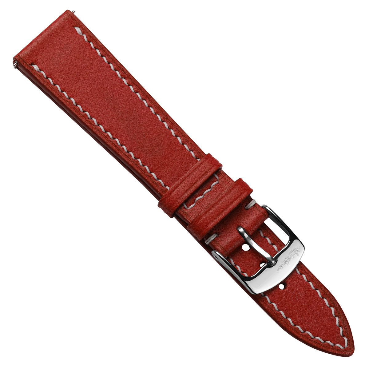 Bourton Hand-Stitched Genuine Italian Leather Watch Strap - Poppy Red