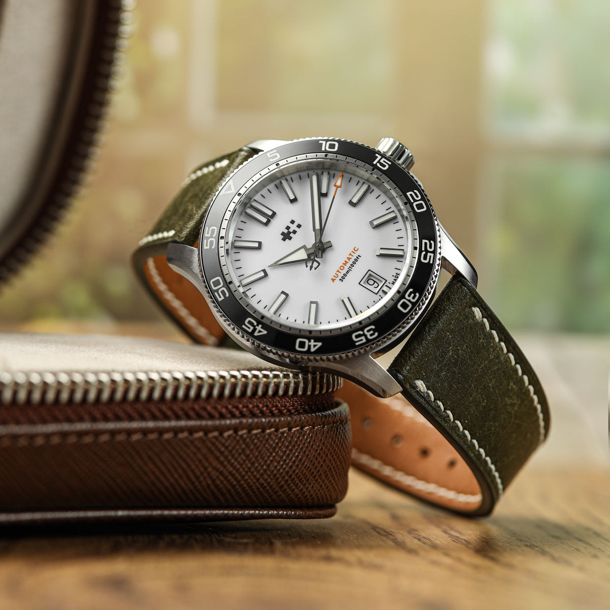 Bourton Hand-Stitched Genuine Italian Leather Watch Strap - Oliver on Christopher Ward