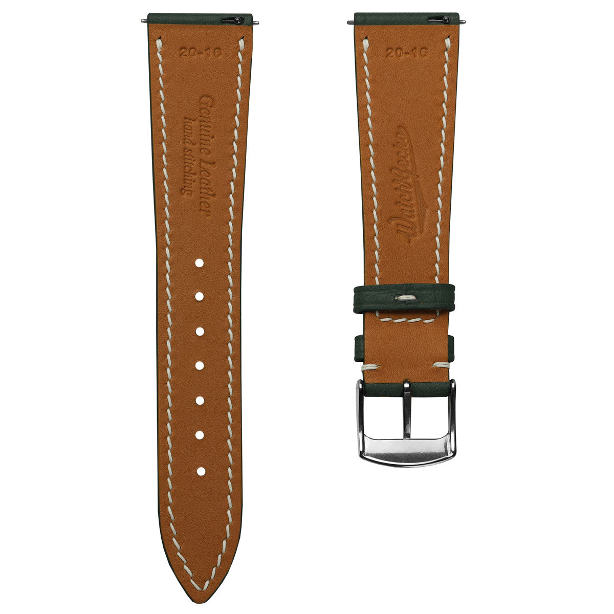 Bourton Hand-Stitched Genuine Italian Leather Watch Strap - Seaweed