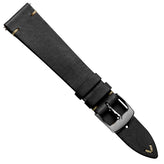 Charlbury V-Stitch Genuine Italian Leather Watch Strap - Black