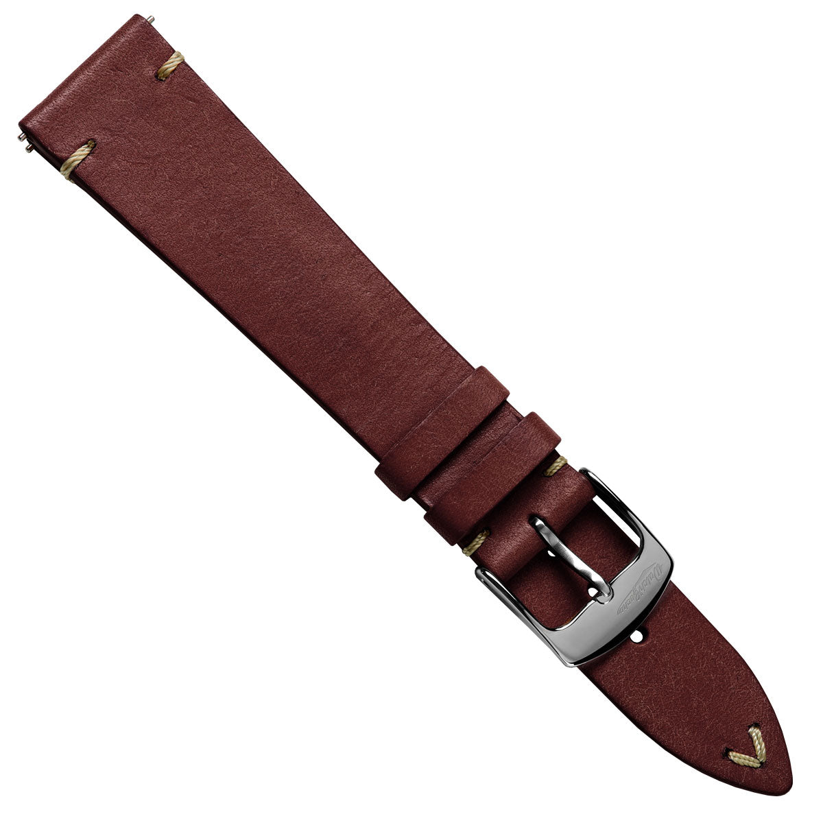 Charlbury V-Stitch Genuine Italian Leather Watch Strap - Bordeaux